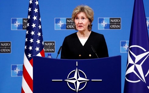 Đại sứ Mỹ tại Tổ chức quân sự Hiệp ước Bắc Đại Tây Dương (NATO) Kay Bailey Hutchison. Ảnh: Reuters