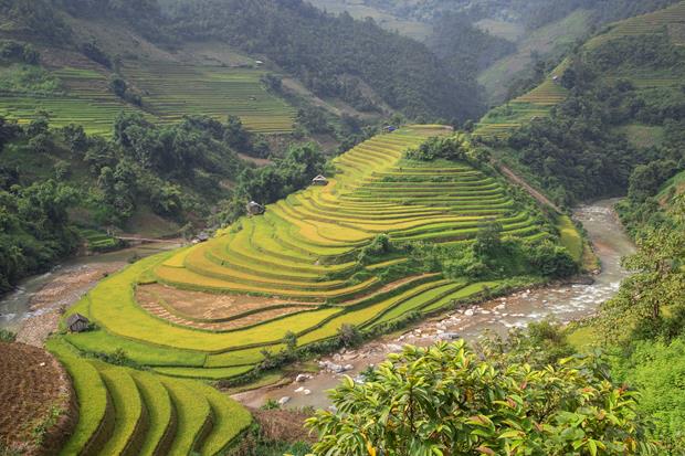 According to legend, the terraced rice field is a shoe left by the God