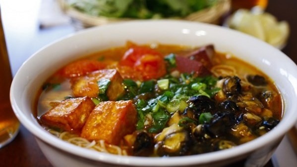 A bowl of bún ốc (snail noodle soup), a favourite Hanoi dish. — File Photo Read more at http://vietnamnews.vn/life-style/467546/vn-ideal-for-asia-first-timers.html#TMwR4dHqD2Kd5k53.99