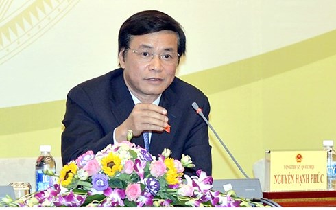 Tổng Thư ký Quốc hội Nguyễn Hạnh Phúc: Không lấy phiếu tín nhiệm với Chủ tịch nước và Bộ trưởng Bộ TT-TT vì chưa đủ thời gian lấy phiếu tín nhiệm.