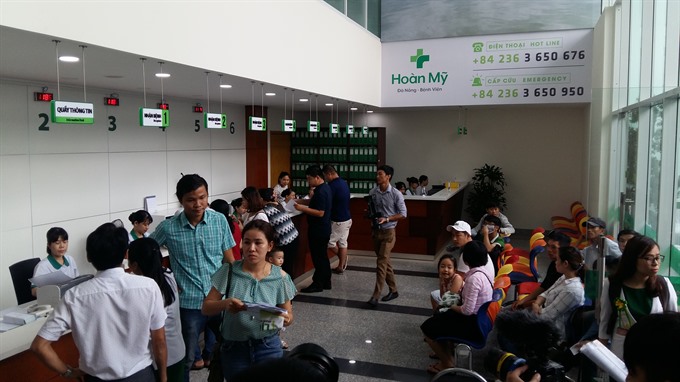 Patients wait for medical examinations at the Hoan My-Da Nang Hospital. A breast cancer prevention and screening campaign was launched in the city. — VNS Photo Cong Thanh 