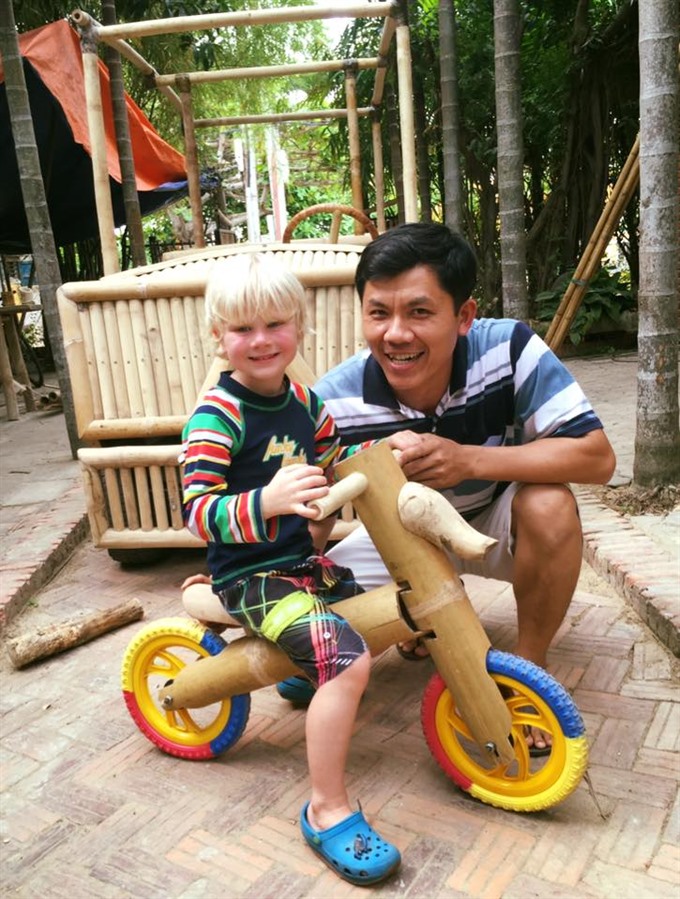 Bicycle toy is also made partly from bamboo. — Photo courtesy Vo Tan Tan 