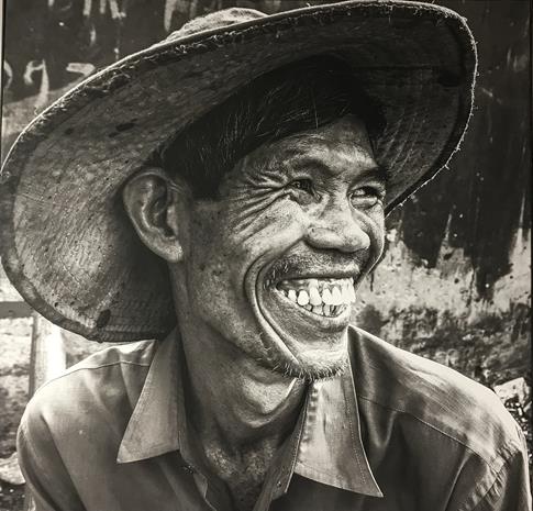 Happy smile of a fisherman