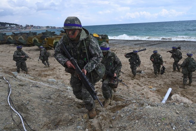 500 binh sỹ Mỹ-Hàn Quốc tập trận chung Thủy quân lục chiến