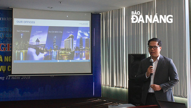 Anh Đặng Ngọc Hải, Giám đốc Công ty TNHH Axon Active Việt Nam tại Đà Nẵng giới thiệu tổng quát về chất lượng nhân sự công nghệ thông tin tại Đà Nẵng.