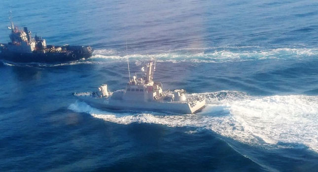 Các tàu hải quân Ukraine bị cáo buộc xâm phạm lãnh hải của Nga.                                                       Ảnh: Sputnik