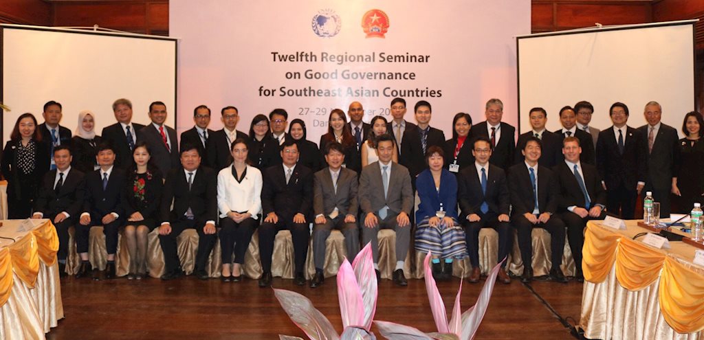 The international delegates participating in 12th Regional Seminar on Good Governance for Southeast Asian Countries posing for a group photo