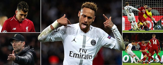 Neymar lập công, đẩy Liverpool vào cửa tử. (Nguồn: Daily Mail)