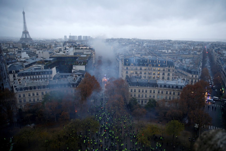 Người biểu tình ở trung tâm thủ đô Paris. (Nguồn: Reuters)