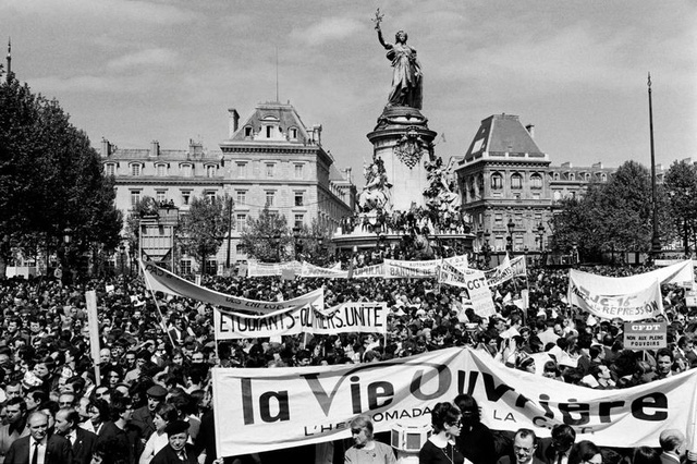 Biểu tình tại Paris vào tháng 5/1968. (Ảnh: AFP)