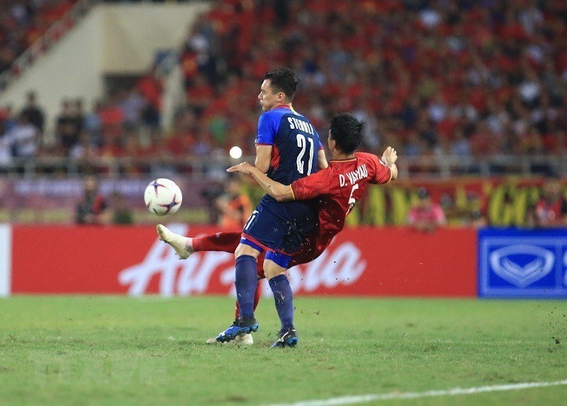 Philippines sau đó cũng có bàn thắng danh dự ở phút 89. (Ảnh: Trọng Đạt/TTXVN)
