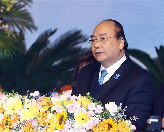 Thủ tướng Nguyễn Xuân Phúc phát biểu chỉ đạo tại Đại hội. Ảnh: Thống Nhất/TTXVN