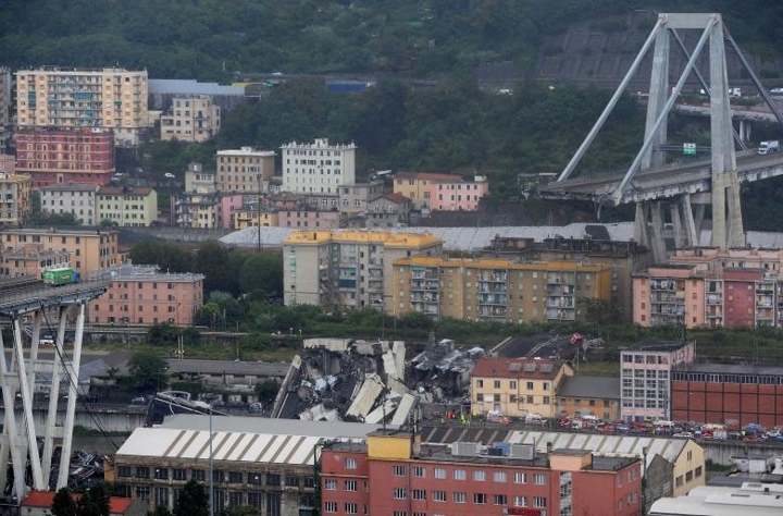 Ngày 14/8, một đoạn cây cầu Morandi tại Genoa, Iatly bất ngờ sập xuống làm ít nhất 35 người thiệt mạng cùng với hàng loạt các phương tiện rơi xuống từ độ cao 45 mét. 