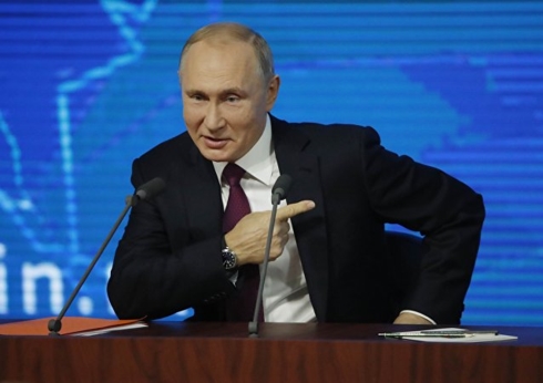 Tổng thống Nga Vladimir Putin tại cuộc họp báo chiều 20/12. Ảnh: Reuters