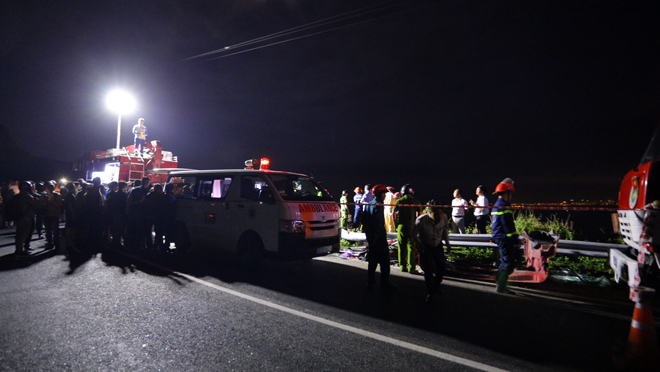 A scene from rescue mission in progress after the crash