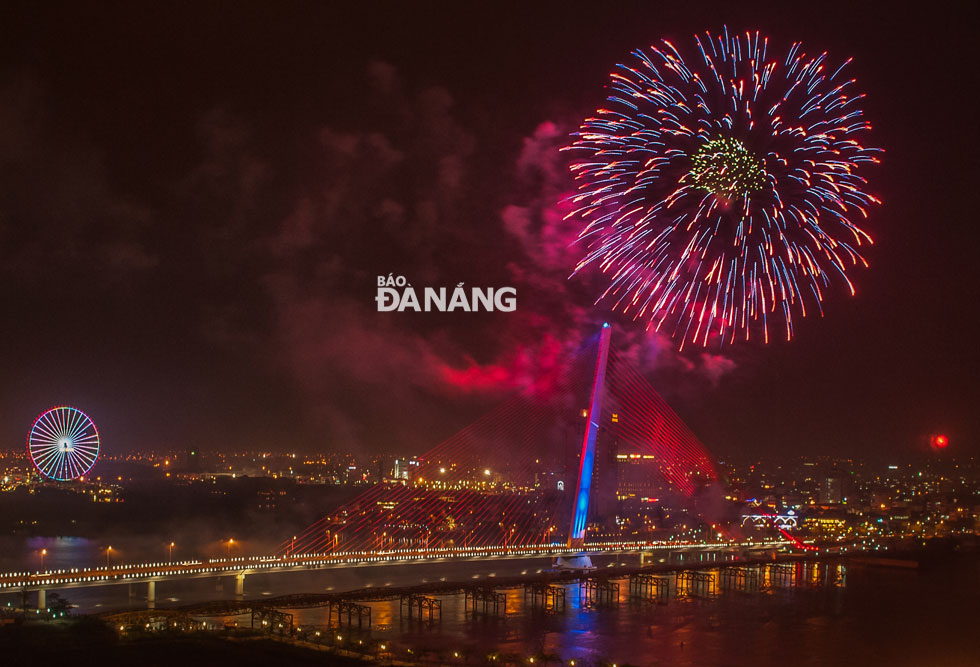 A magnificent fireworks display welcoming the Lunar New Year 2018