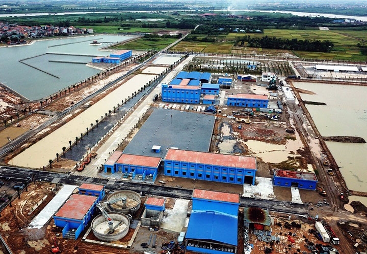 Dự án Nhà máy nước mặt sông Đuống nằm trên huyện Gia Lâm khánh thành vào ngày 13/10 có quy mô lớn nhất miền Bắc. (Ảnh: VNE)