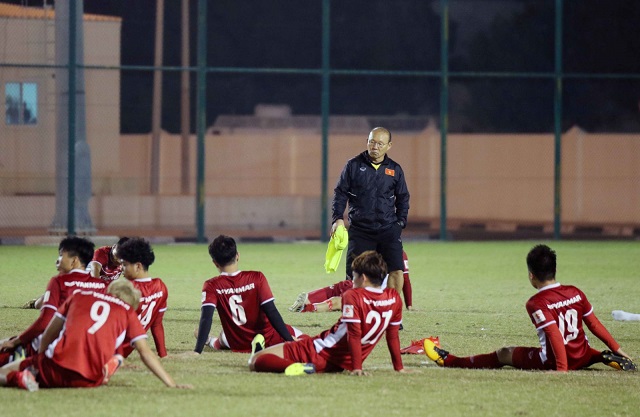 Coach Park Hang-seo and his players will have an international friendly with the Philippines on December 31, before officially competing in the 2019 Asian Cup. (Photo: Vietnam Football Federation)