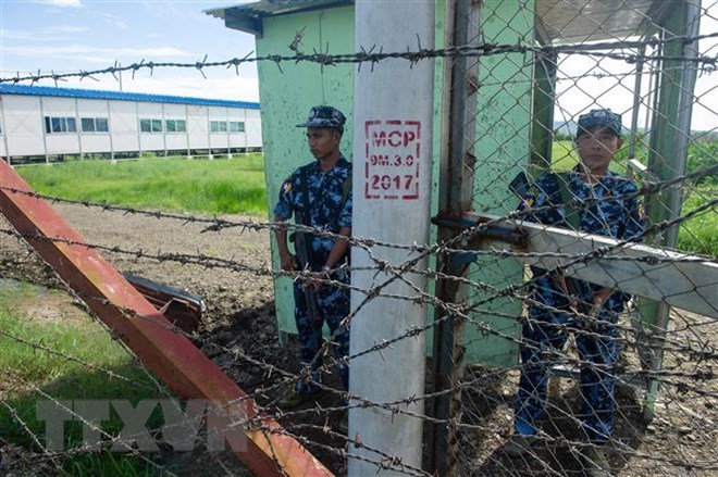 Myanmar border guards in Maungdaw, Rakhine in June 2018. (Photo: AFP/VNA)