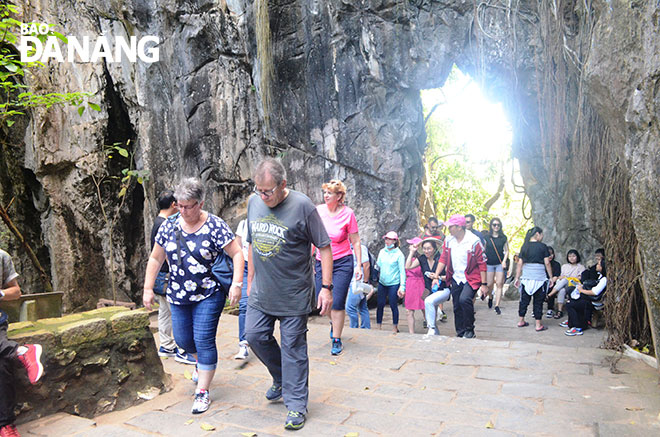 Visitors at the Marble Mountains.