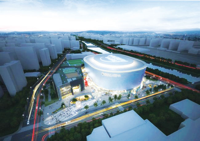 Phác thảo mô hình khu biểu diễn “Seoul Arena” có sức chứa 18.000 chỗ. (Ảnh: inquirer.net)