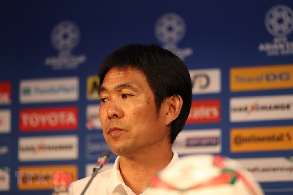 Huấn luyện viên Hajime Moriyasu của đội tuyển Nhật Bản cho biết tuy đội bóng của ông còn chút mệt mỏi sau trận đấu với Saudi Arabia ở vòng 1/8, nhưng toàn đội đã sẵn sàng cho cuộc chạm trán với Việt Nam. (Ảnh: Hoàng Linh/Vietnam+)
