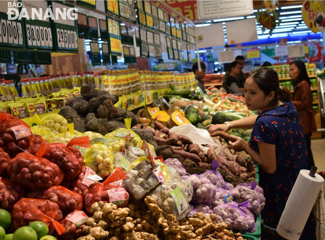 Shoppers at a supermarket.