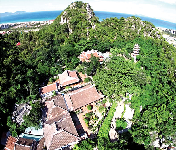 A panoramic view of the Marble Mountains Tourist Site.
