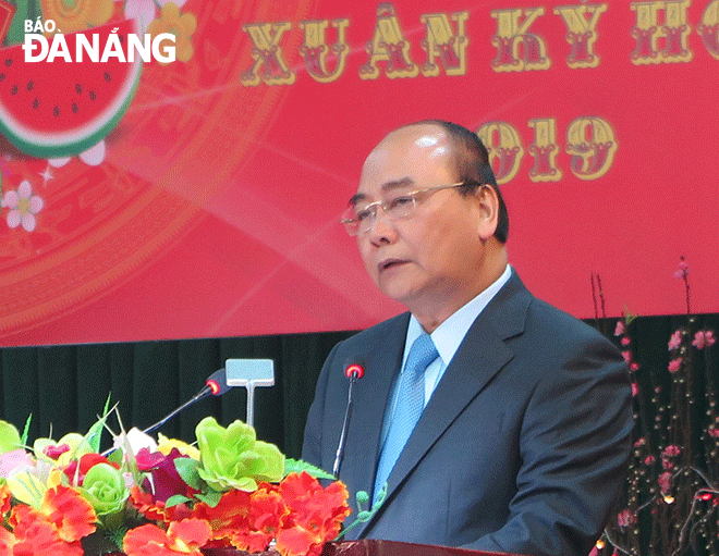 Thủ tướng Chính phủ Nguyễn Xuân Phúc phát biểu tại chuyến thăm