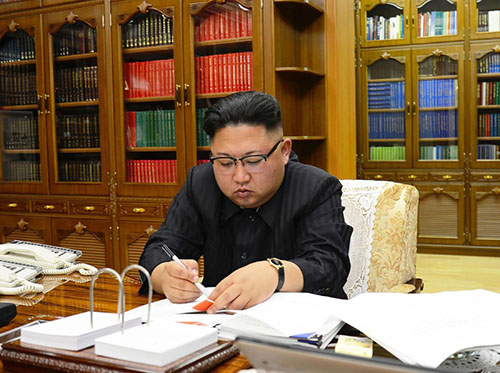 Lãnh đạo Triều Tiên Kim Jong-un. Ảnh: KNCA/AFP.