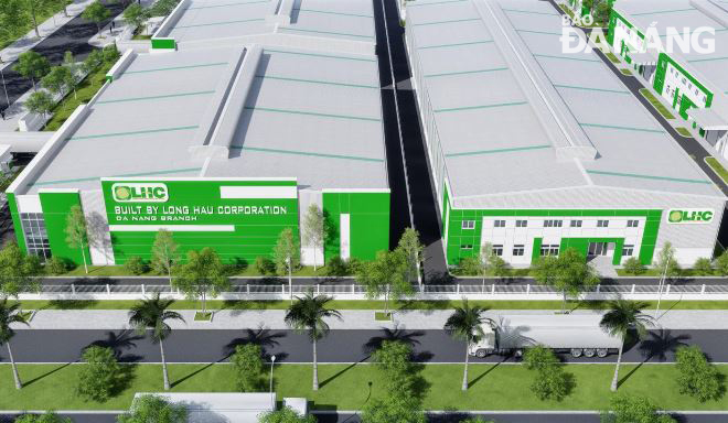 Phối cảnh một góc dự án Nhà xưởng công nghệ cao Long Hậu - Đà Nẵng được đầu tư xây dựng tại Khu Công nghệ cao.