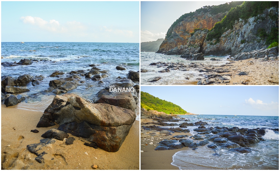 Thousands of large to small-sized rocks of many different shapes occur along over 2km of the white sandy beach.