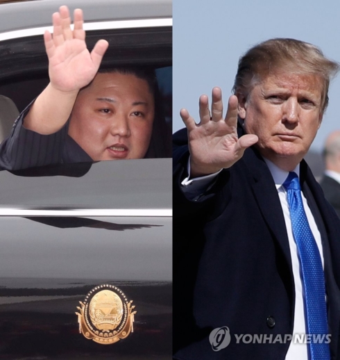 Chủ tịch Triều Tiên Kim Jong Un và Tổng thống Mỹ Donald Trump. Ảnh: Yonhap