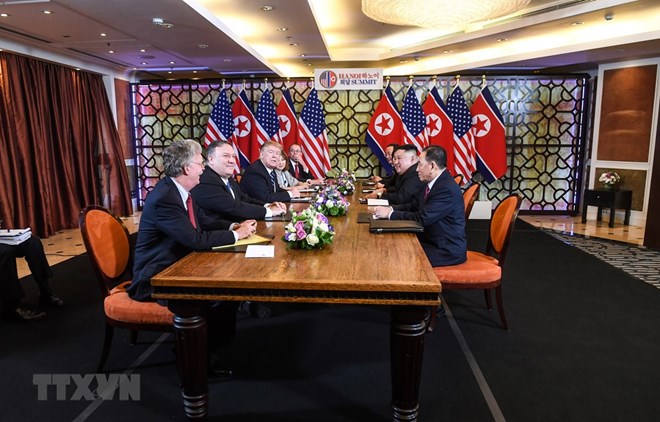 At the meeting in Hanoi between the US and the DPRK (Photo: VNA)