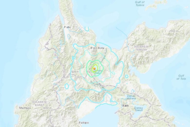 Động đất 5,4 độ làm rung chuyển đảo Sulawesi của Indonesia