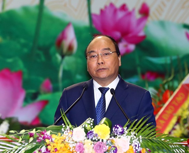 Thủ tướng Nguyễn Xuân Phúc phát biểu. (Ảnh: Thống Nhất/ TTXVN)