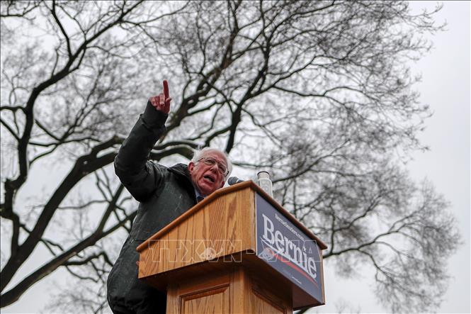 Thượng nghị sĩ Bernie Sanders trong chiến dịch vận động tranh cử Tổng thống Mỹ tại trường Đại học Brooklyn, New York, ngày 2-3-2019. Ảnh: THX
