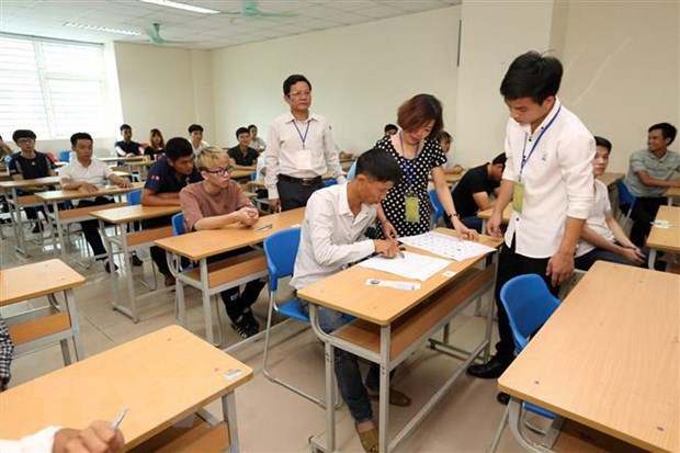 Một kỳ thi tiếng Hàn cho lao động Việt Nam đi làm việc tại Hàn Quốc. (Ảnh: Anh Tuấn/TTXVN)