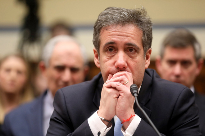 Ông Michael Cohen điều trần công khai tại Quốc hội Mỹ.   Ảnh: Reuters