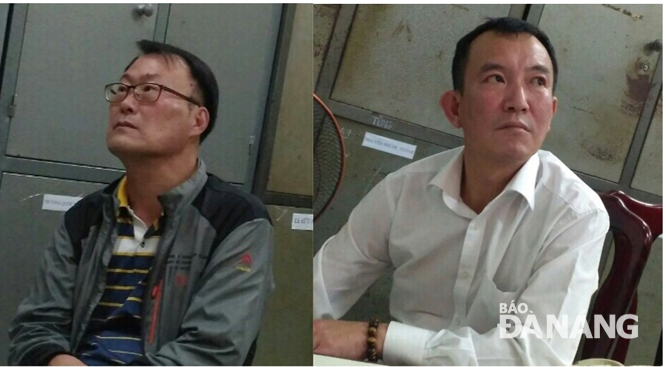 Kim Kwang Seung (left) Seo Kyoung Won at the police office