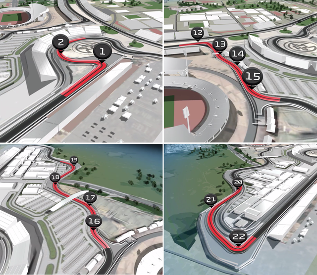 Mô phỏng các góc cua của đường đua F1 tại Hà Nội 