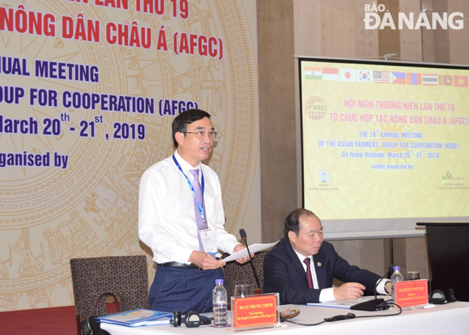  Vice Chairman of the municipal People's Committee of Le Trung Chinh delivering welcome address at the 19th AFGC meeting