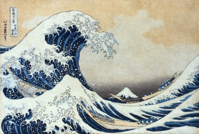 Ngọn sóng khổng lồ ở Kanagawa - Tranh khắc của Katsushika Hokusai