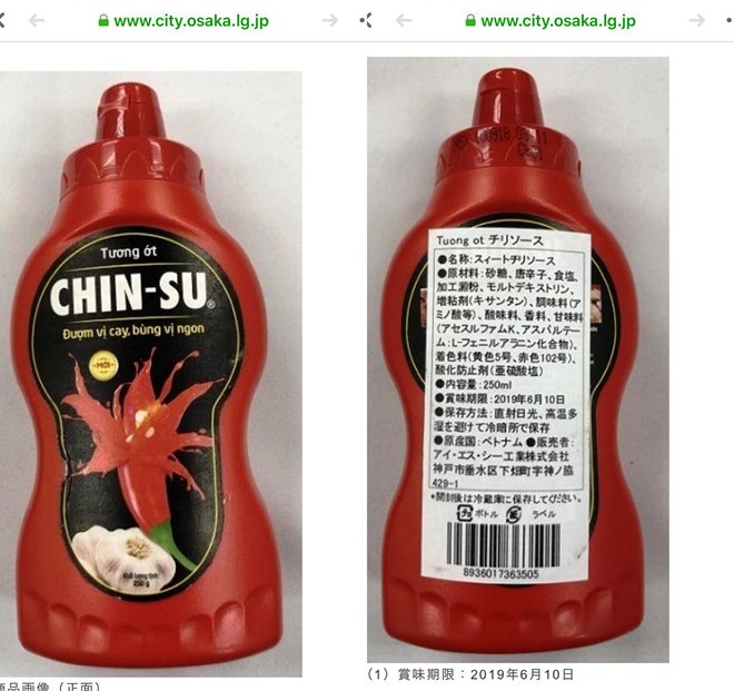 Vụ thu hồi tương ớt Chin- su tại Nhật Bản: Không phải tiêu chuẩn thực phẩm của Việt Nam 'dễ dãi'