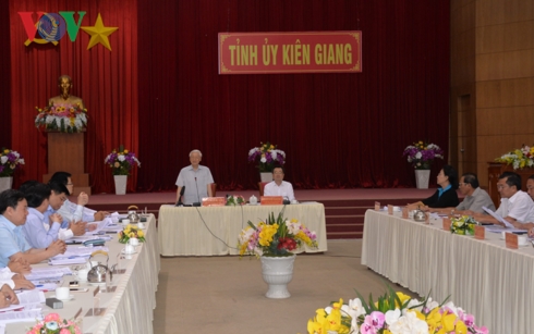 Tổng Bí thư, Chủ tịch nước thăm và làm việc tại Kiên Giang