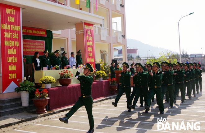 Cán bộ, chiến sĩ Bộ đội Biên phòng thành phố Đà Nẵng tại lễ ra quân huấn luyện năm 2019.