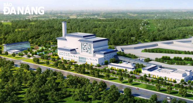 Phối cảnh nhà máy đốt rác phát điện do doanh nghiệp đề xuất đầu tư tại bãi rác Khánh Sơn.