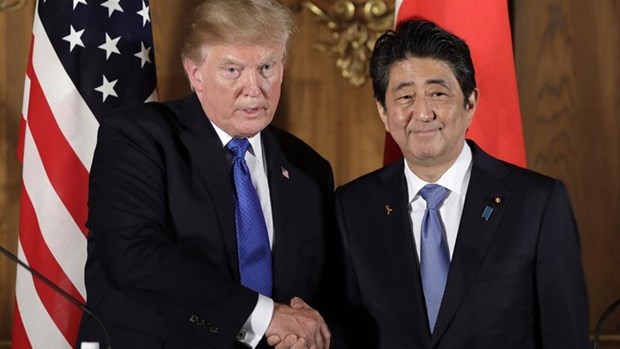 Tổng thống Mỹ Donald Trump dự kiến sẽ tới Nhật Bản gặp Thủ tướng Nhật Bản Shinzo Abe trong tháng 5-2019. (Nguồn: EPA)