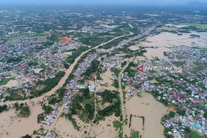 The aerial view of flood in Bengkulu (Source: antaranews)