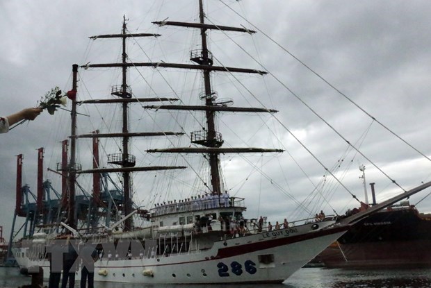 The Le Quy Don sailing ship in Indonesia (Photo: VNA)